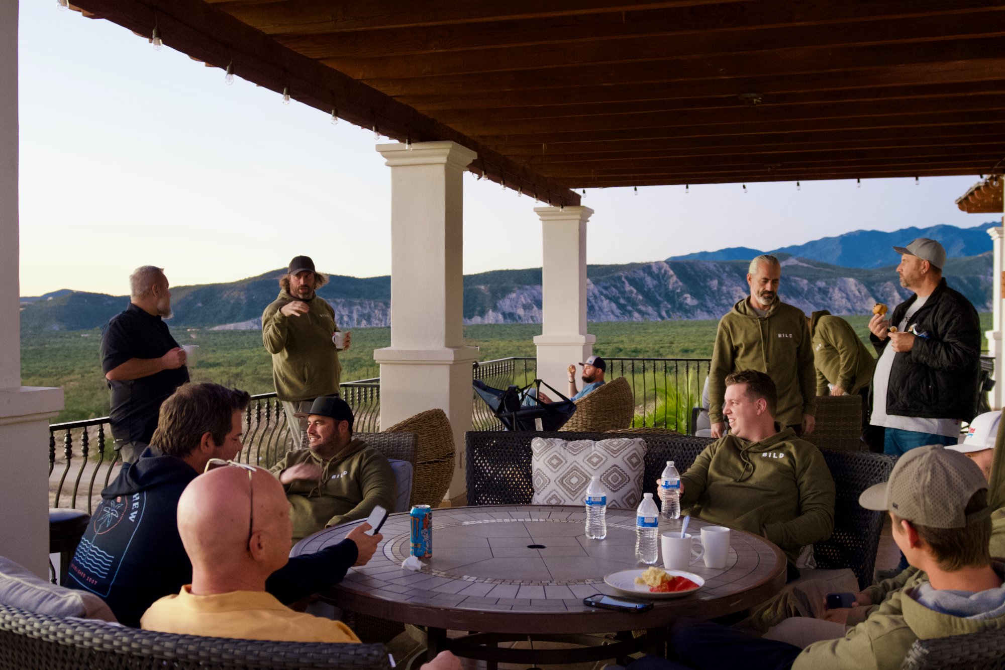 Morning session on the terrace