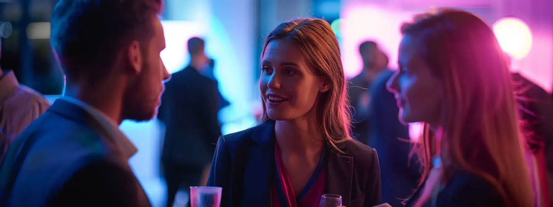 professionals engaging in meaningful networking conversations at a professional event.