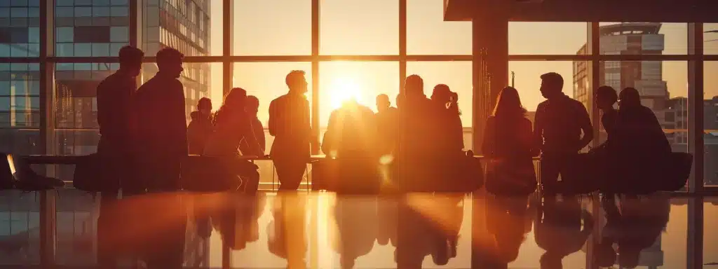 a group of professionals engaged in a team building exercise.