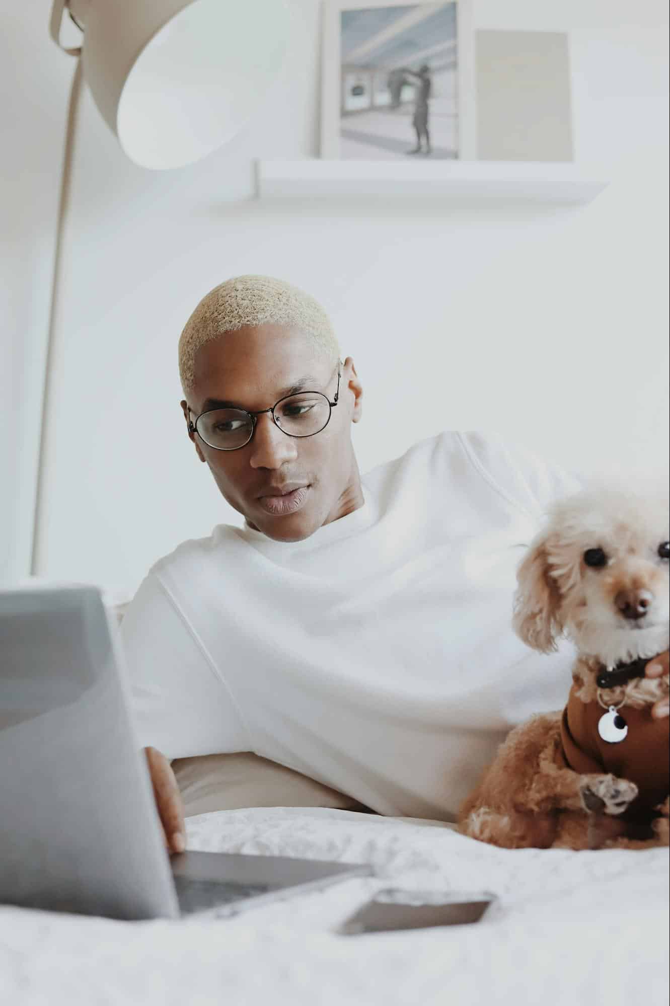 a person with his dog