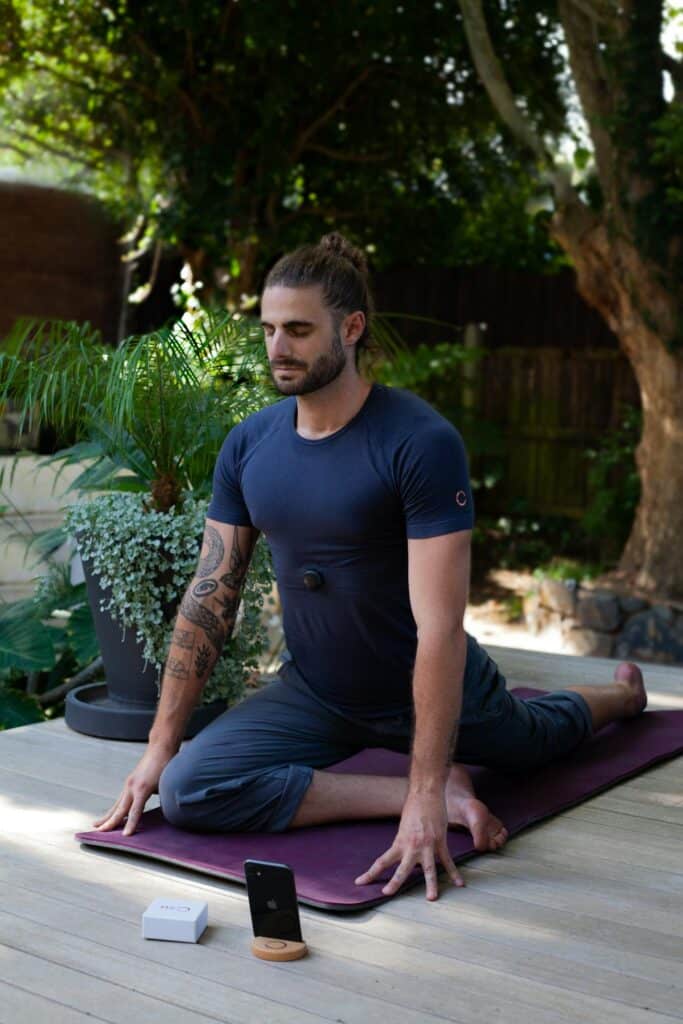 a person meditating